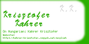 krisztofer kahrer business card